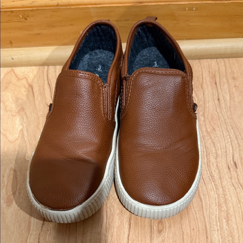 Brown Leather Slip-On Shoes